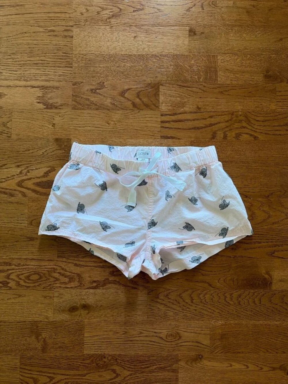 J.Crew Womens Pajama Shorts Cotton Bow XXS Sleep PJ Pink Koala Bear Boxer Poplin